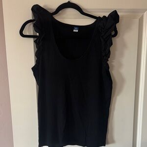 Old Navy Black Ruffle Sleeve Tank